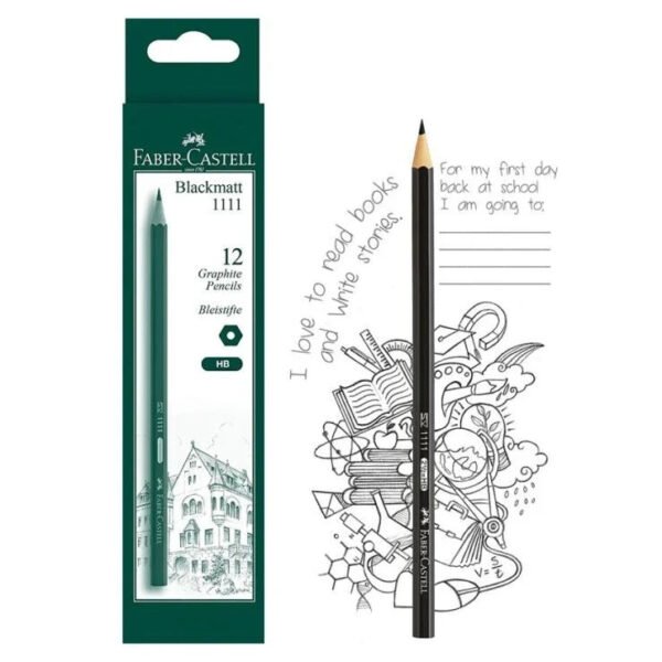 Faber Castell Black Matt HB Pencils 1111 | 12-Pack