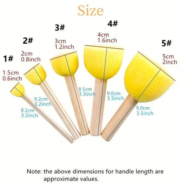 Keep Smiling Round Yellow Foam Paint Brush | Craft Brush