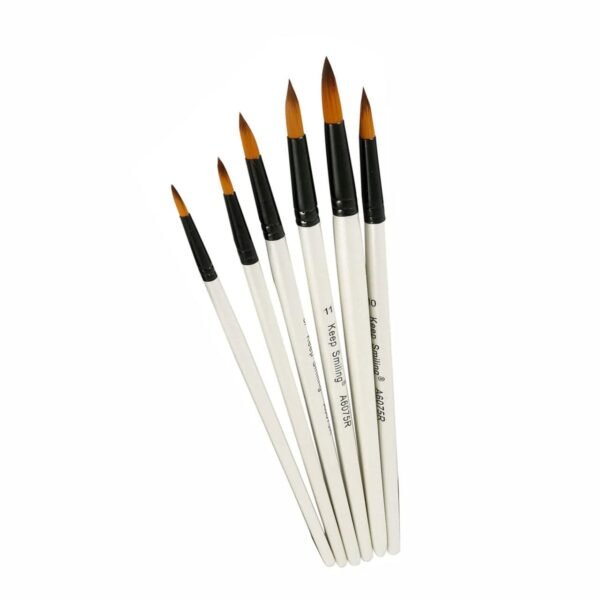 Keep Smiling Round Tip Paint Brush Pack of 6 | Fine Art