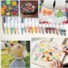 FULIBAO acrylic paint markers with painted rocks straw hat tote bag and slides