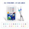 Space astronaut acrylic paint marker set 24 colors box with swatches