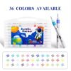 Space astronaut acrylic paint marker set 36 colors box with swatches