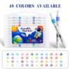 Space astronaut acrylic paint marker set 48 colors box with swatches